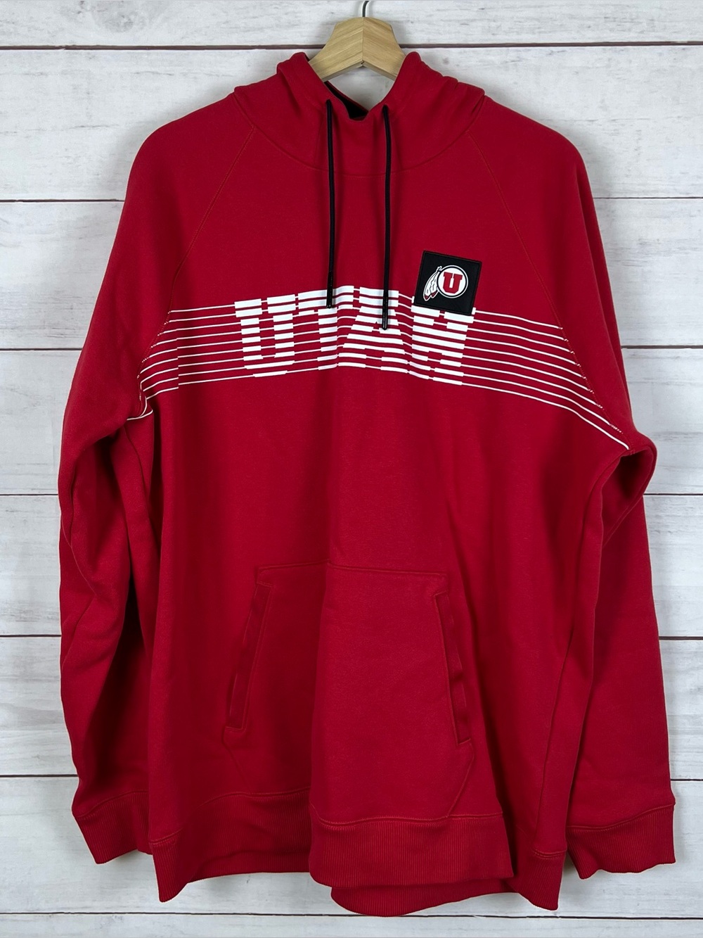 Utah Utes Under Armour Hoodie Team Player Issued Hoodie Devin Lloyd Mens XL Red